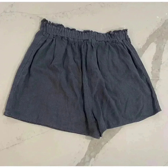 Sadie & Sage Blue Linen Pull on Shorts with Buttons Women’s Size Medium - Picture 4 of 4